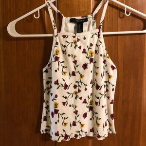 White floral crop top